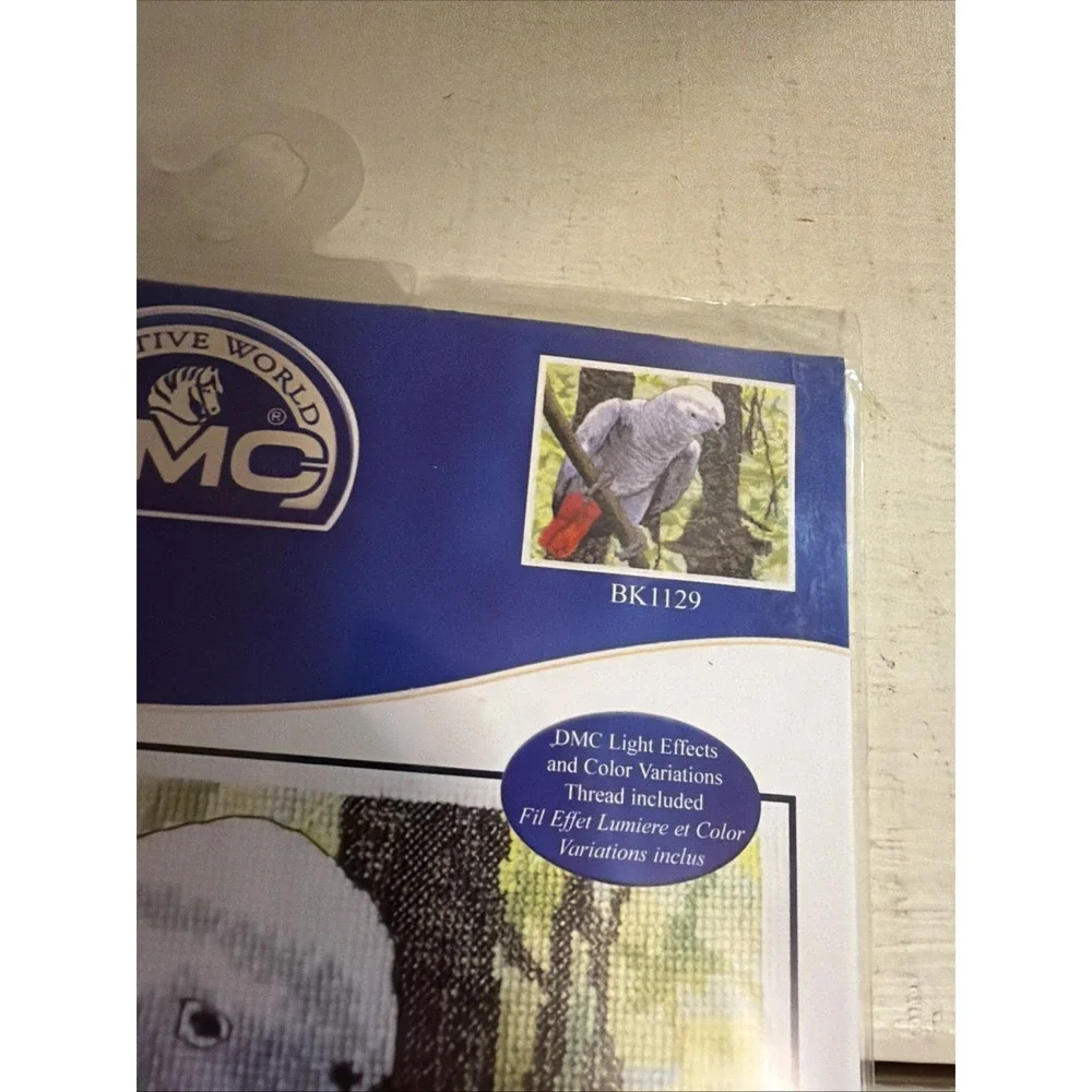 DMC Counted Cross Stitch Kit African Grey Gray Parrot RARE New Sealed